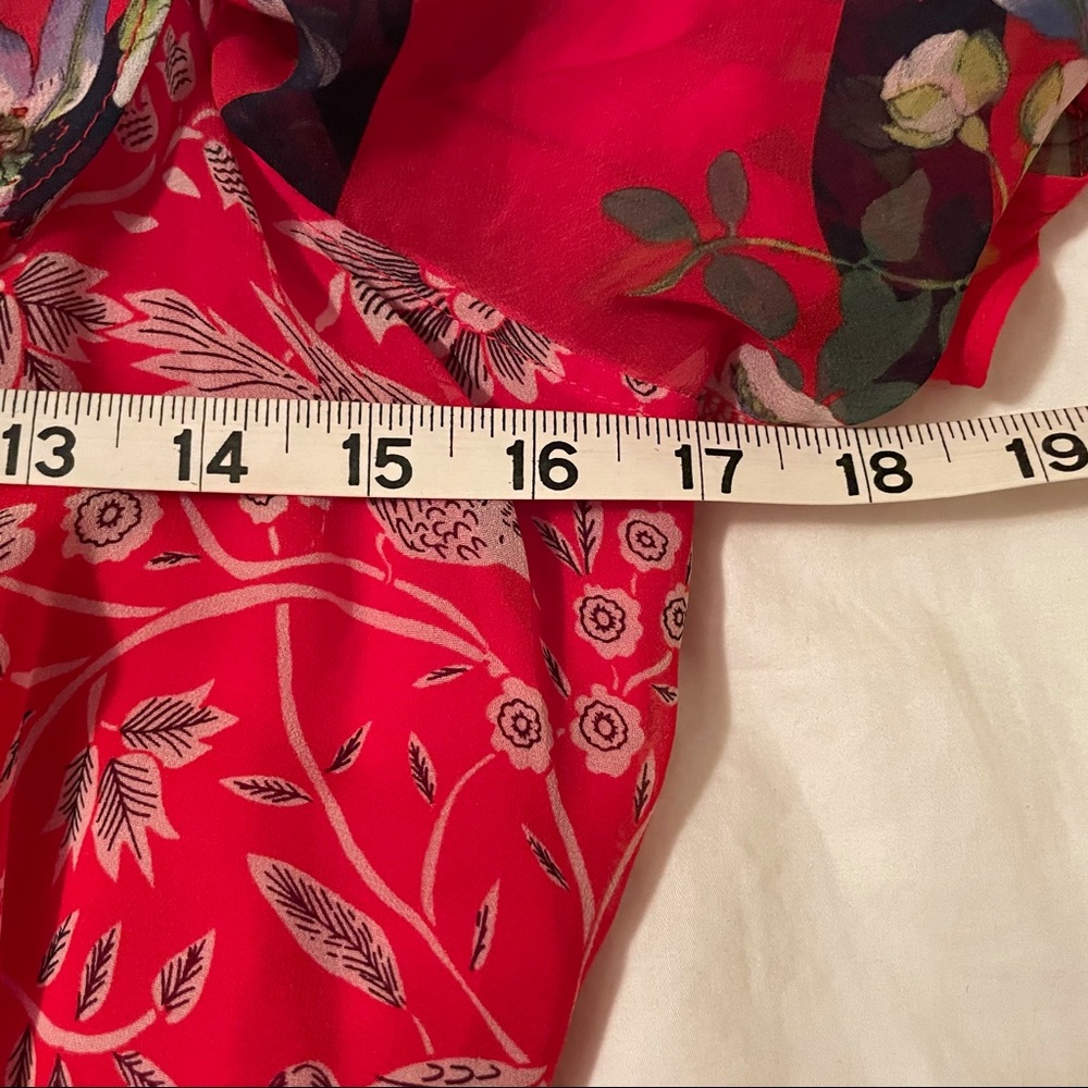 Anthropologie One September Zuri Midi Red Floral Dress XS - Picture 12 of 12